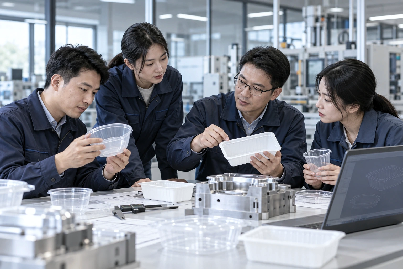 中国工程人员交流包装样品的AI场景示意,非公司员工实拍